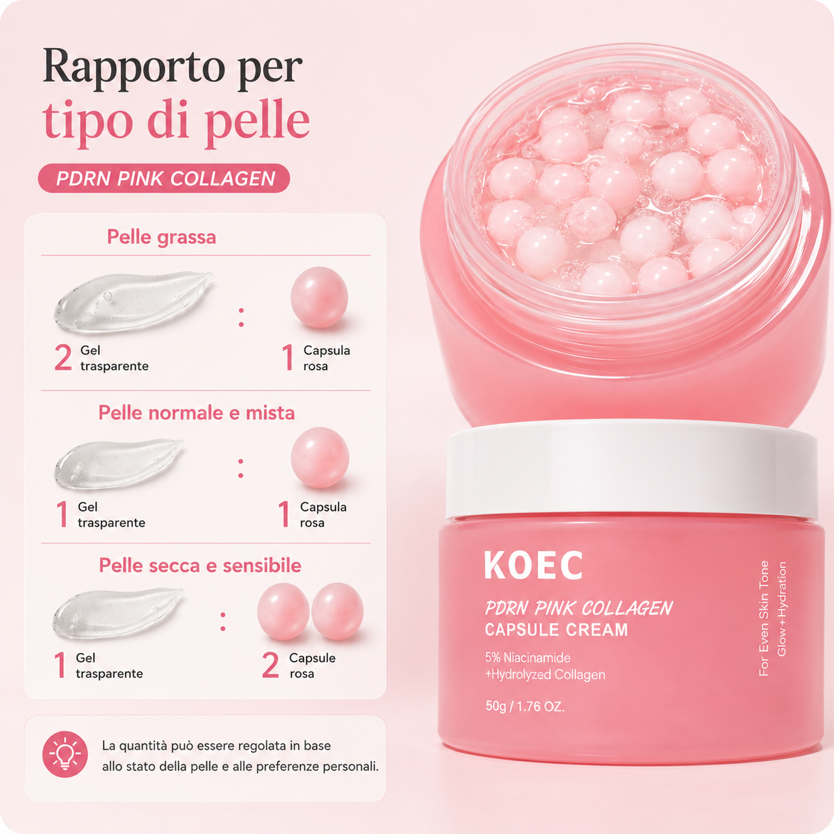 KOEC - Pink Collagen Capsules™ Siero Viso al Collagene Marino
