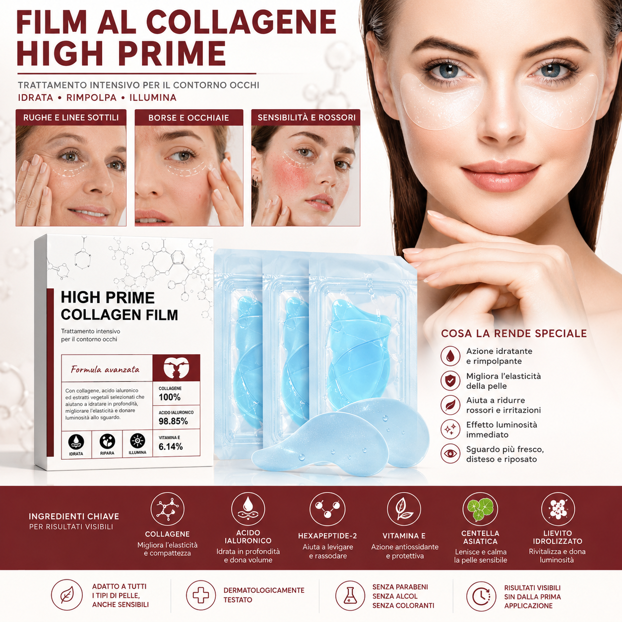 High Prime™ Collagen Eye Patches – Dark Circles, Puffiness & Hydration
