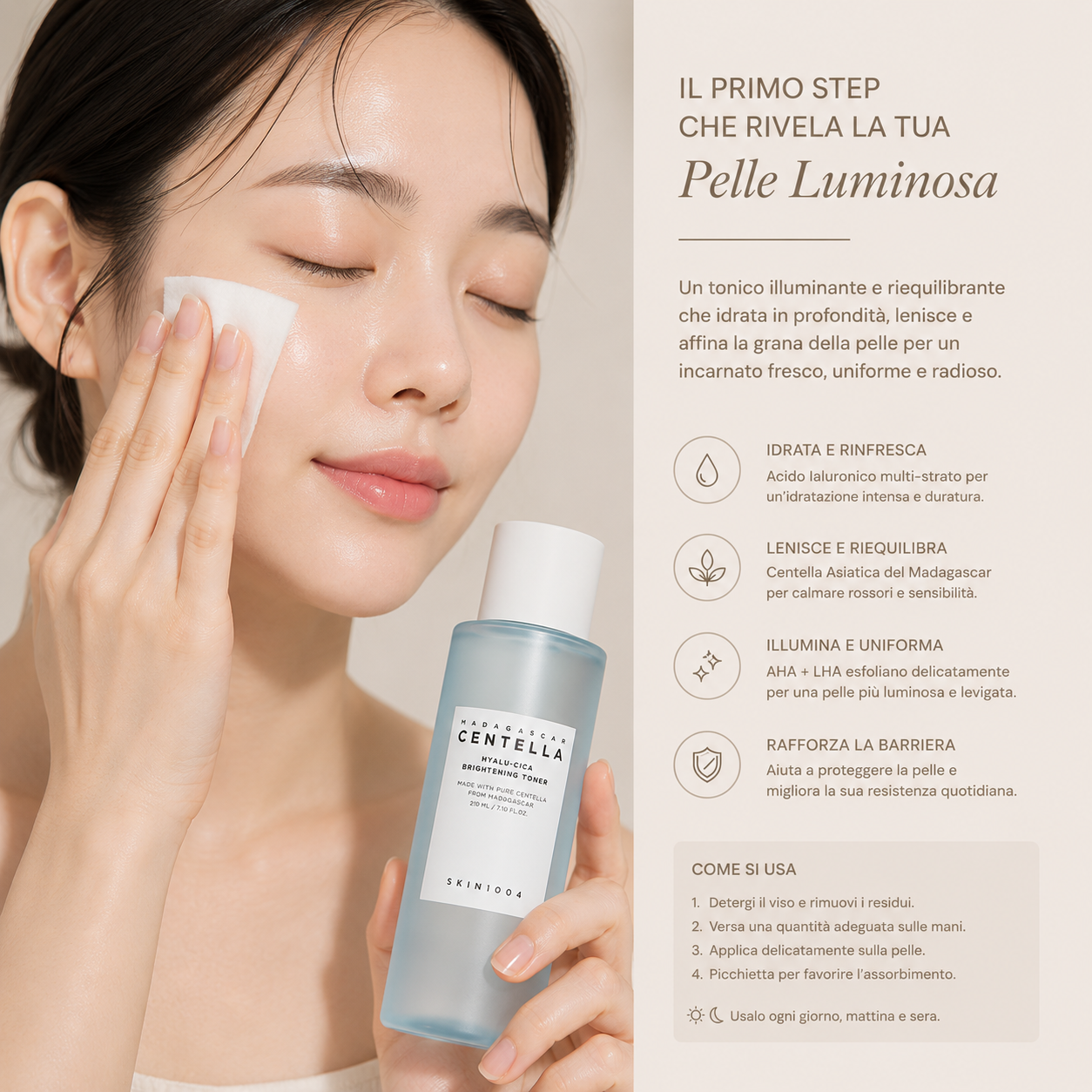 SKIN1004 Madagascar Centella Toner 210ml – Brightening and Hydrating Facial Toner with Hyaluronic Acid