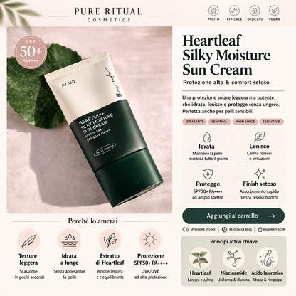 Anua - Heartleaf Silky Moisture Sun Cream™ SPF50+ PA++++ Sunscreen
