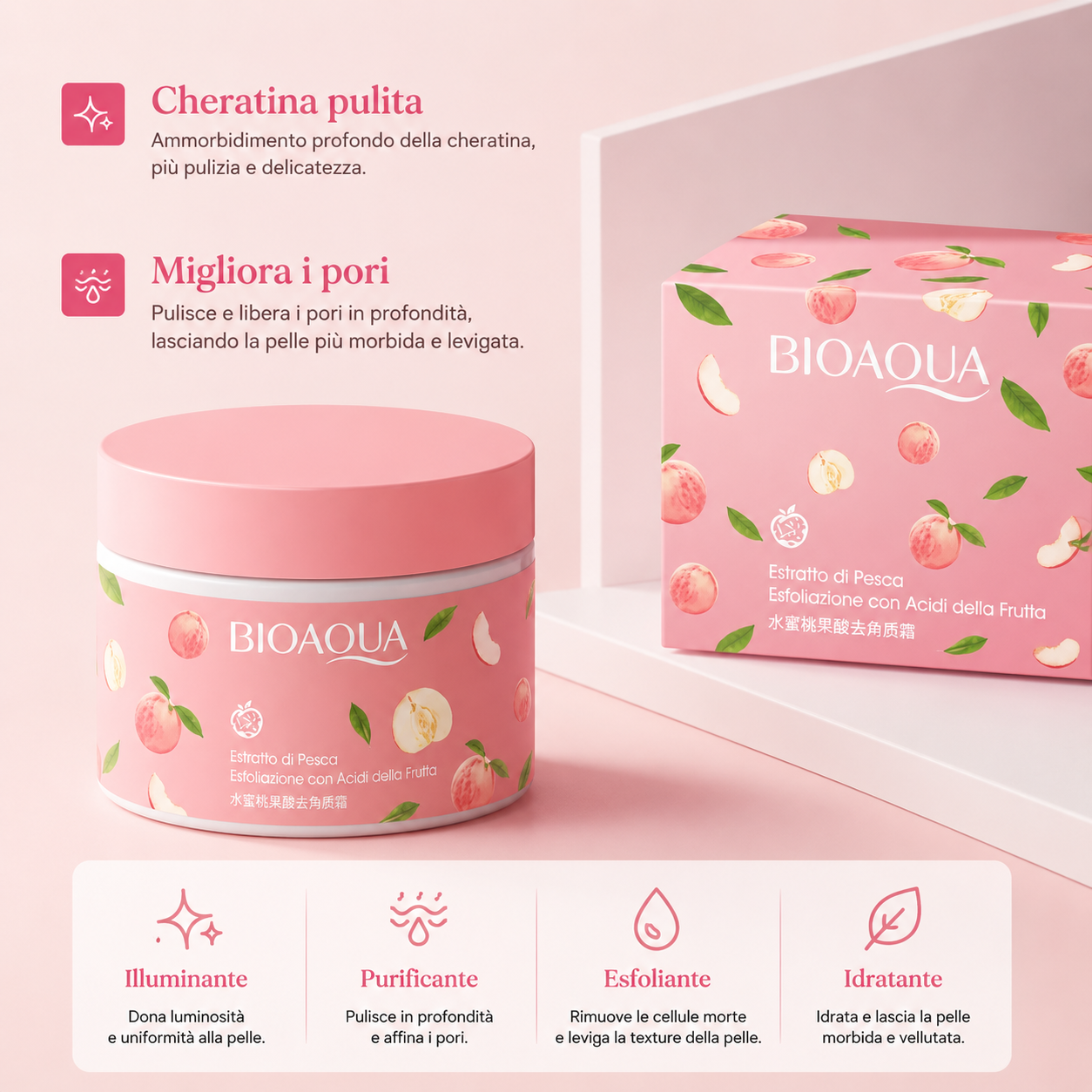 Bioaqua - Esfoliante™ AHA al Miele e Pesca