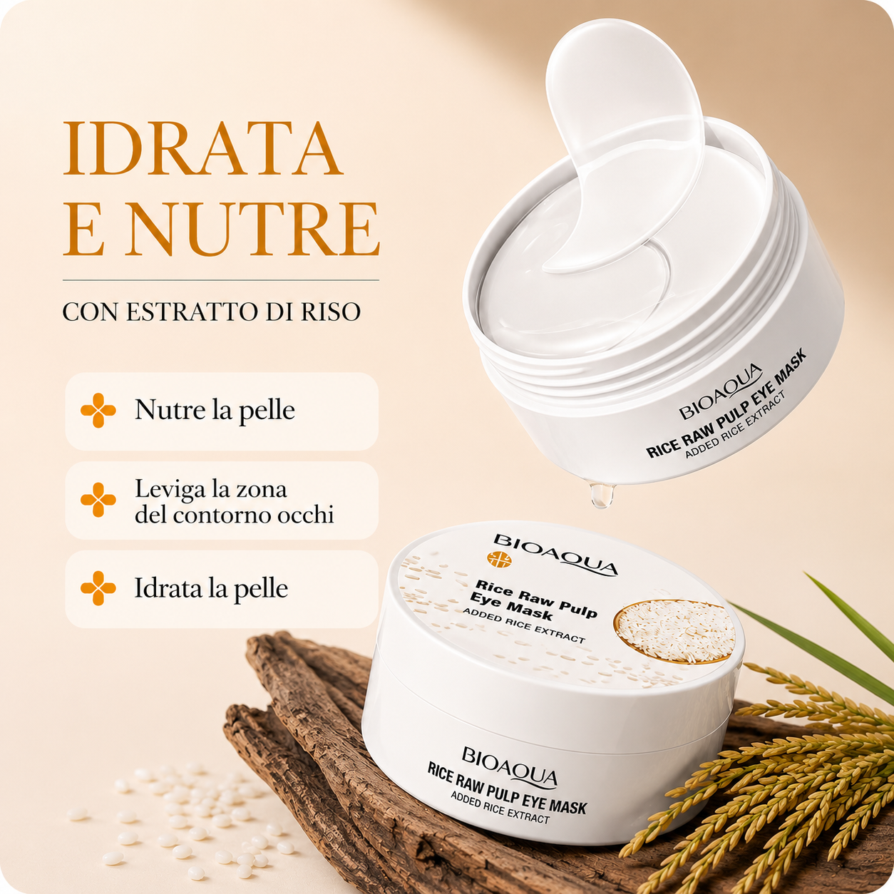 Bioaqua - Rice Glow Eye Patch™ Cerotti Contorno Occhi al Riso