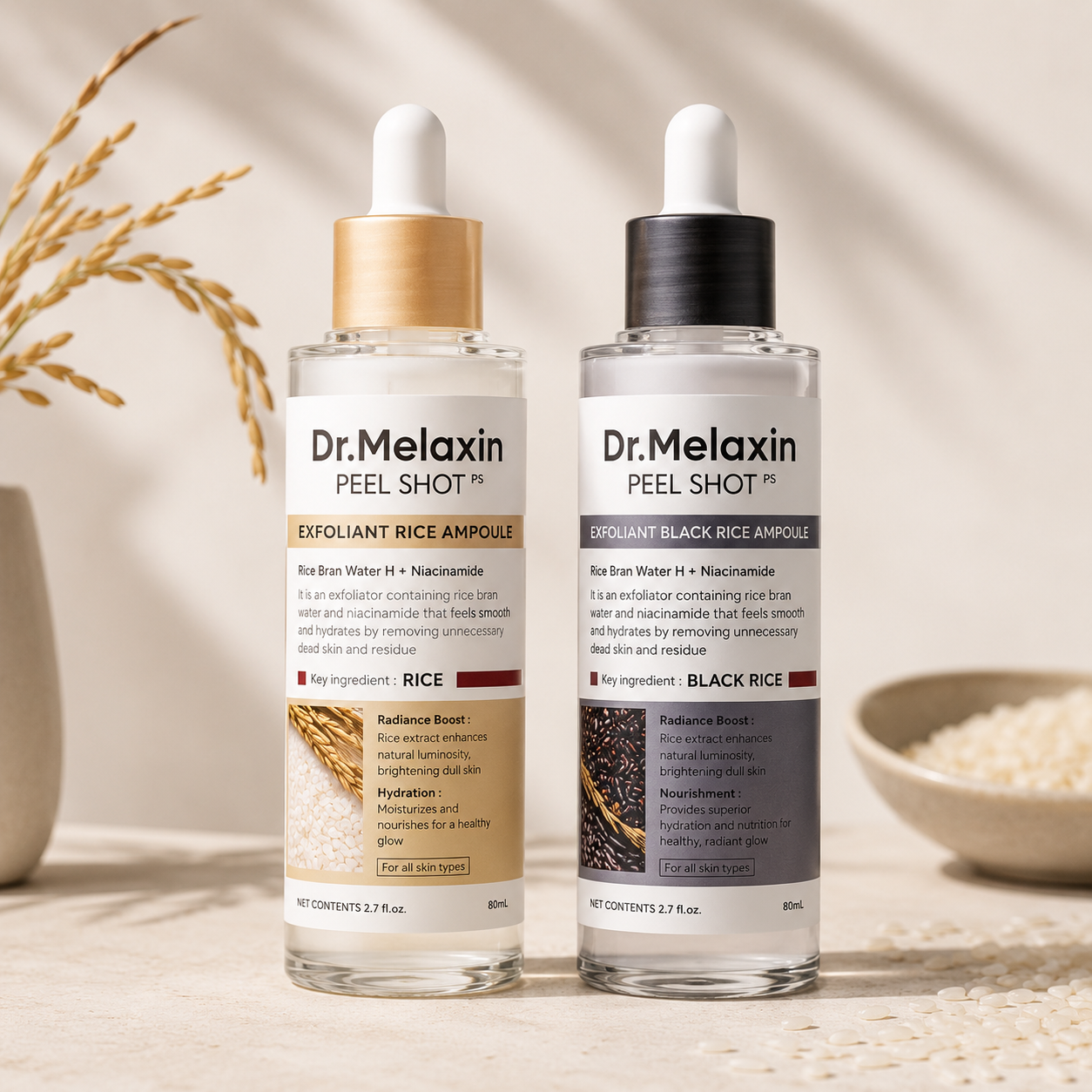 Dr. Melaxin Peel Shot™ – Moisturizing Rice Facial Essence