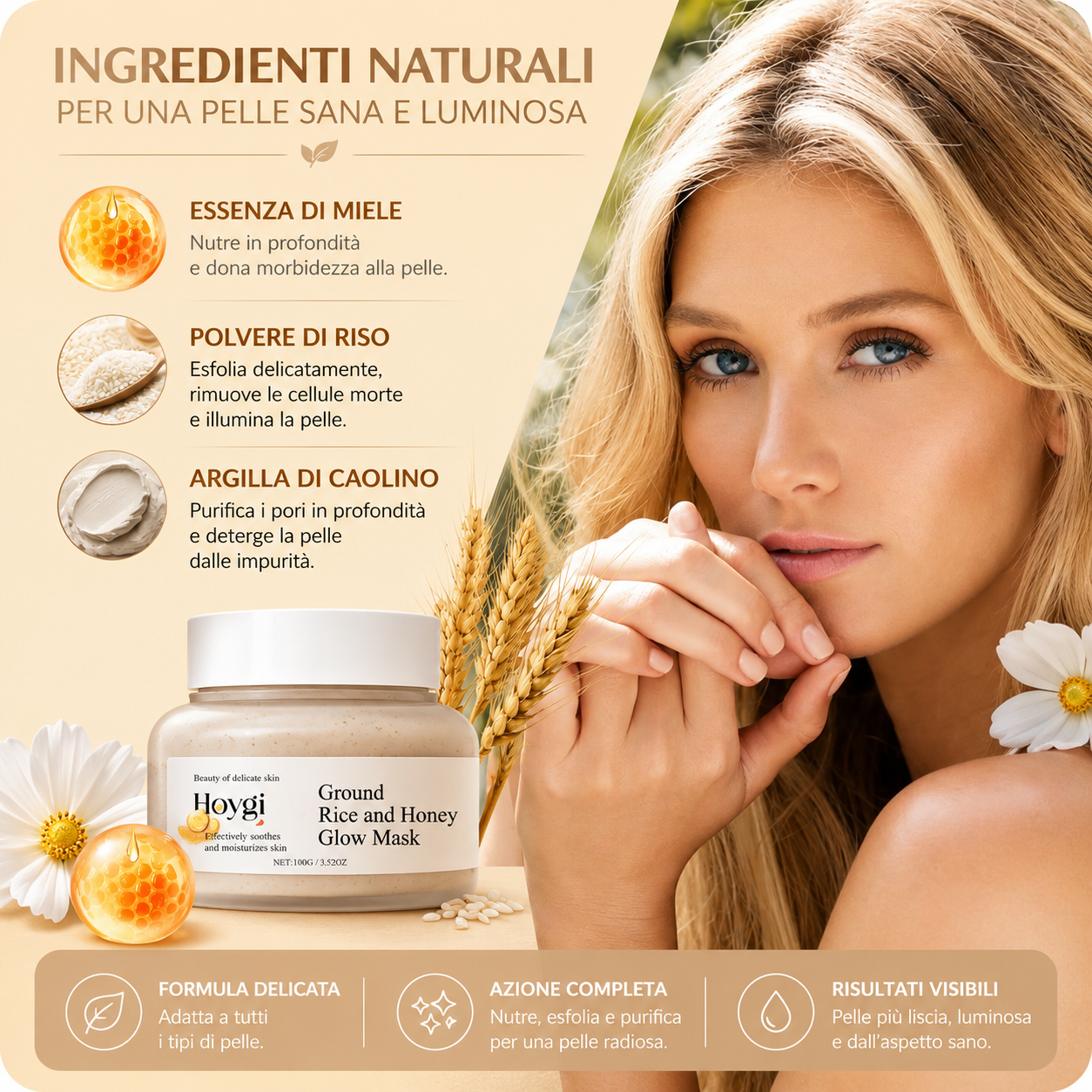 Hoygi - Maschera Viso Glow al Riso™