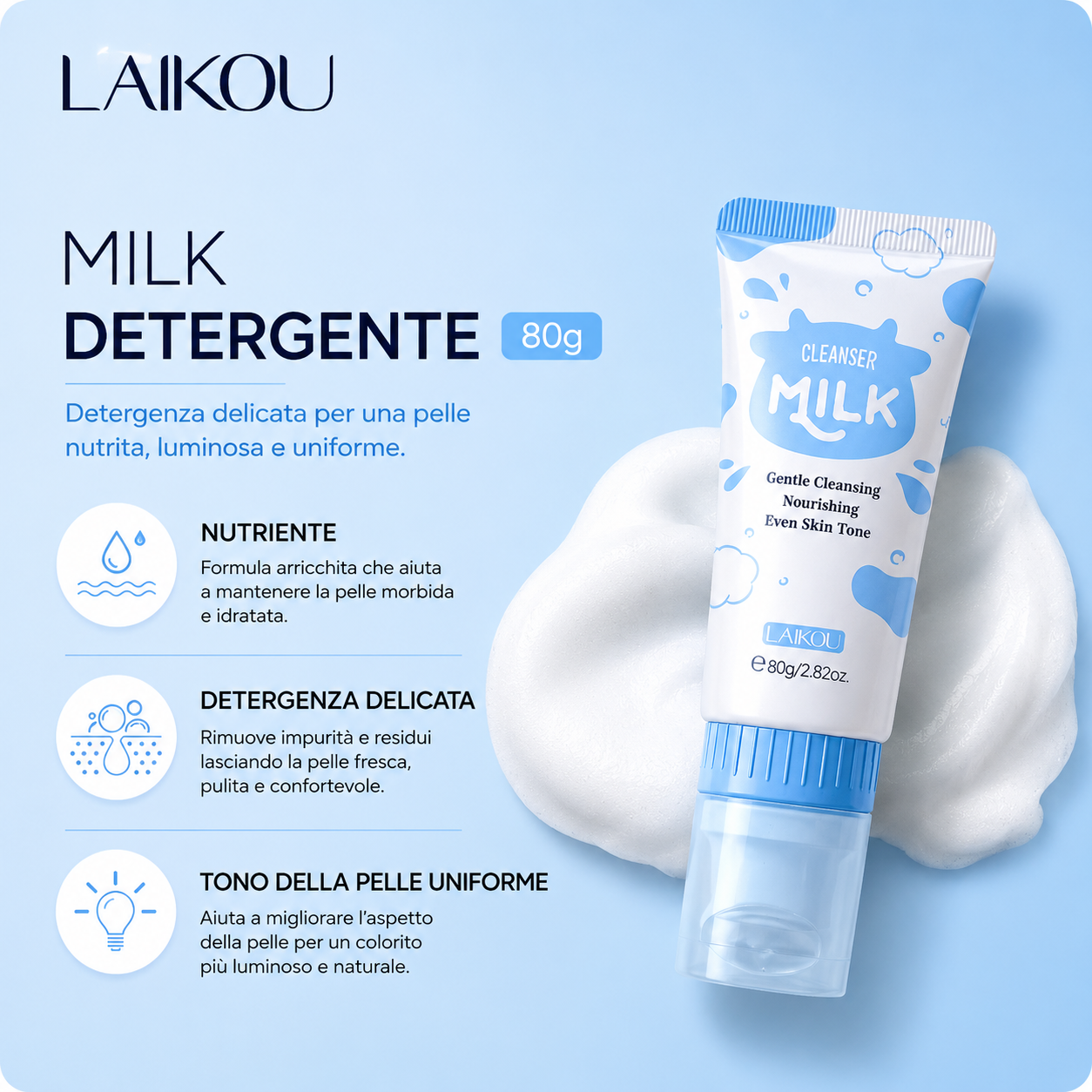 Laikou - Milk Cleanser™ – Latte Detergente Viso Illuminante