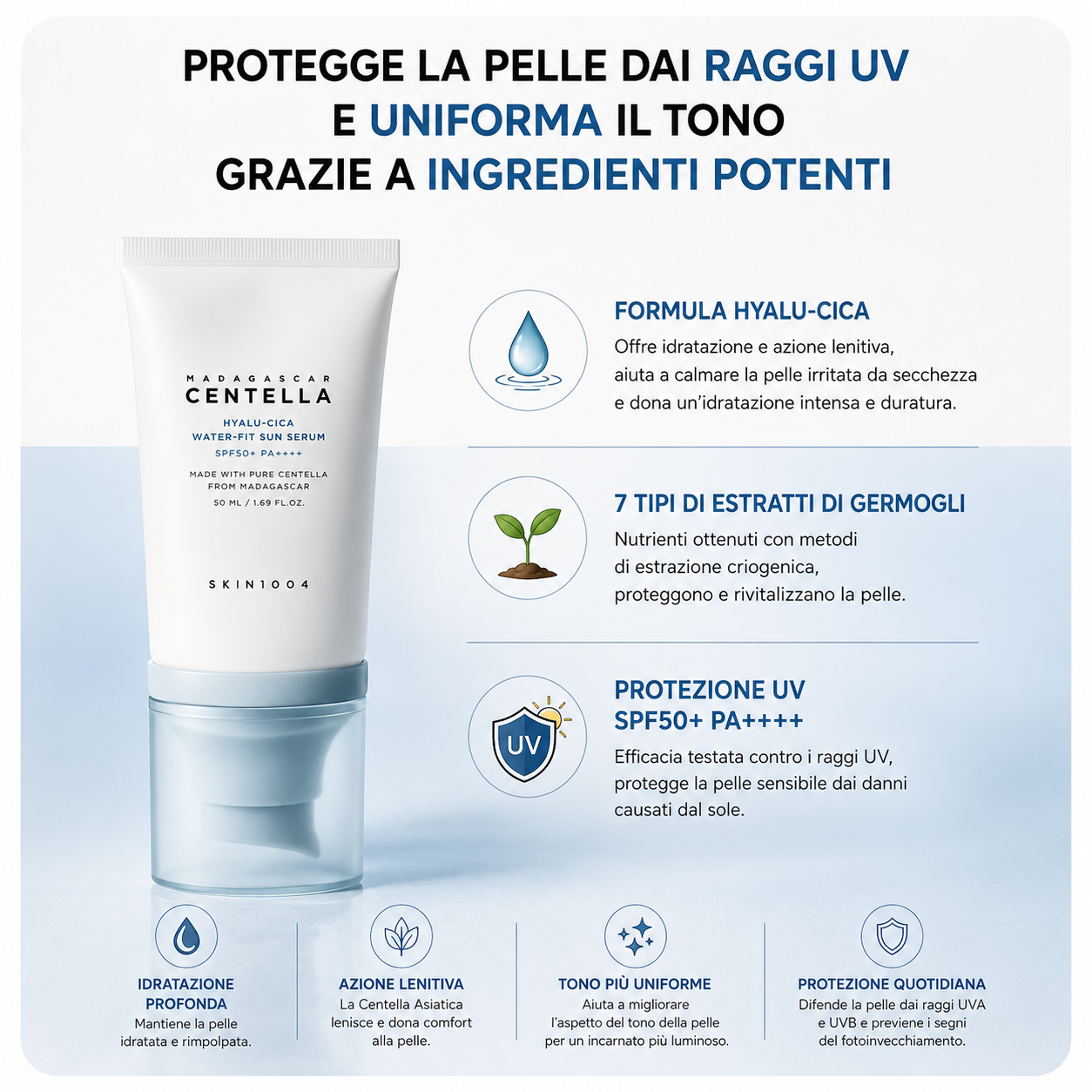 SKIN1004 - Hyalu Cica Water Fit Sun Serum SPF 50+