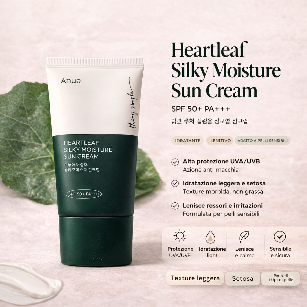 Anua - Heartleaf Silky Moisture Sun Cream™ SPF50+ PA++++ Sunscreen