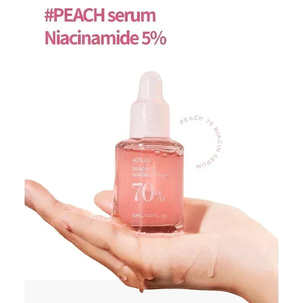Siero Niacinamide™ viso alla pesca 70% - idratante e per la rimozione delle macchie scure.