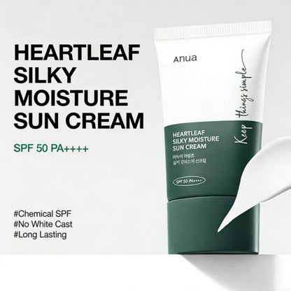 Anua - Heartleaf Silky Moisture Sun Cream™ SPF50+ PA++++ Sunscreen