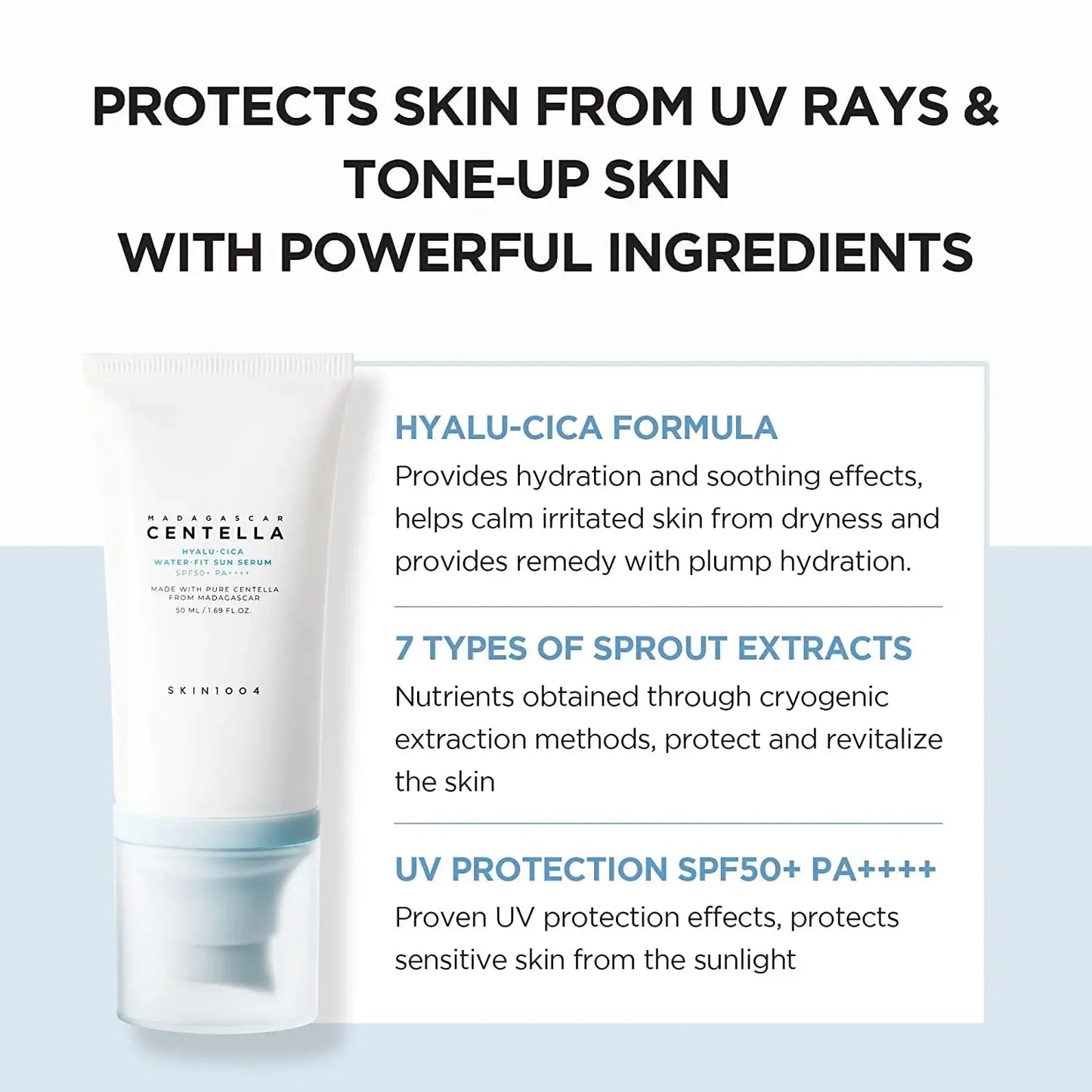 SKIN1004 - Hyalu Cica Water Fit Sun Serum SPF 50+